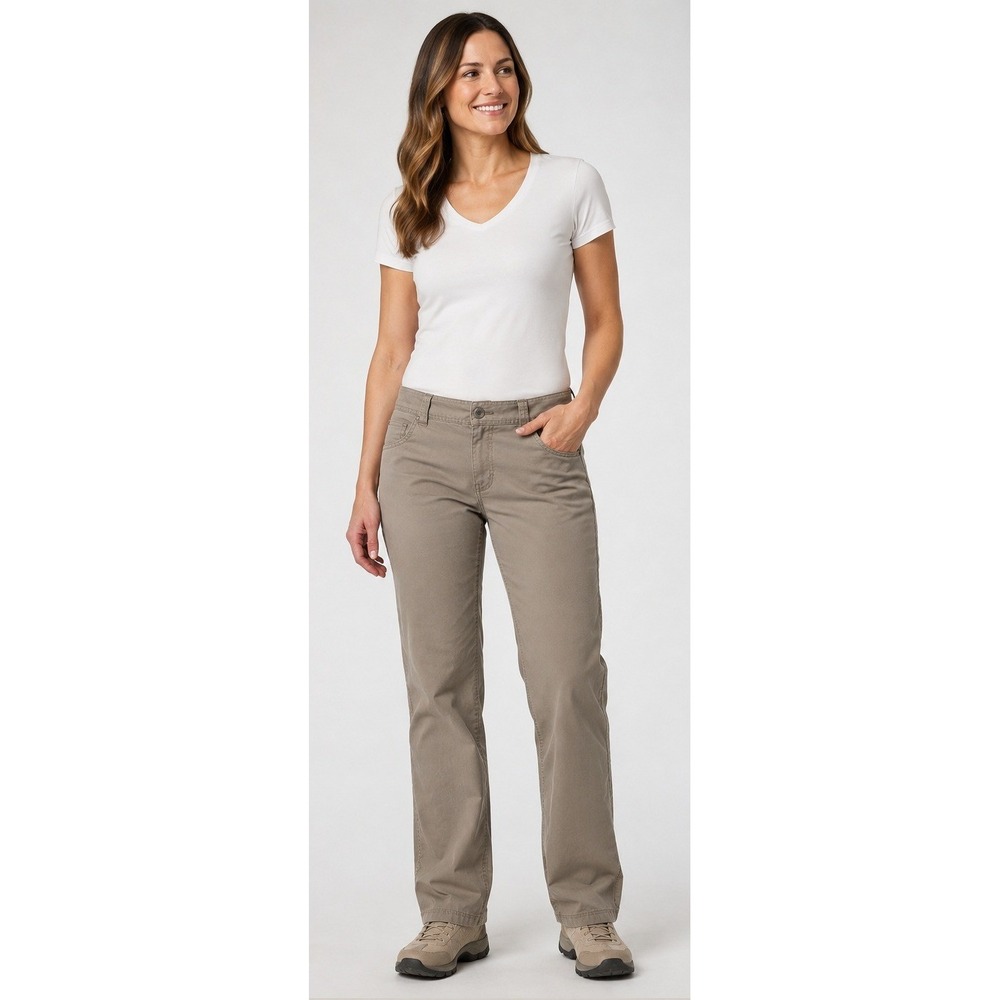 Columbia Sportswear Women 2 Short Khaki Brown Cotton Hiking Straight Leg Pants